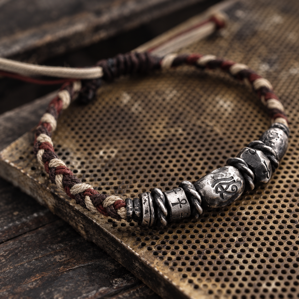 999 Fine Silver “Guardian Symbols” Bracelet — detail view 4
